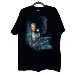 Star‎ Trek Voyager 1998 Vintage T-Shirt Size L Black 90s New